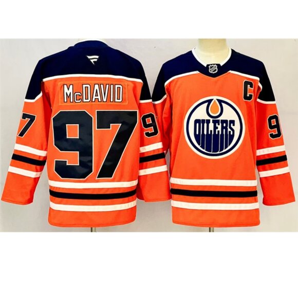 Mens Connor McDavid Orange Stitched Jersey